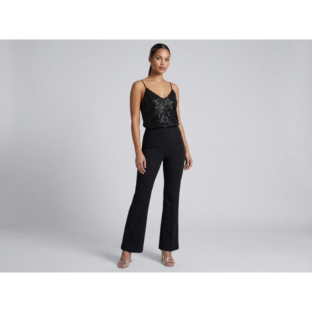 ❤️Sequin Tback Cami Womens Small Black Sequin Vneck Party Night Sparkle❤️ - Picture 2 of 12
